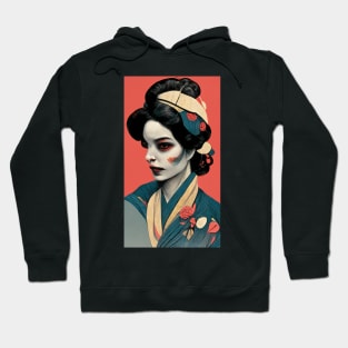 Japanese Geisha in Dark Gothic Style Hoodie